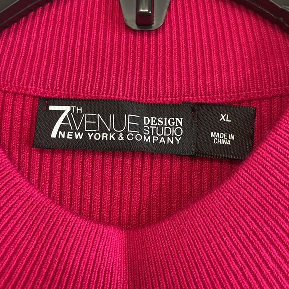 Chiffon-Sleeve Mock-Neck Sweater - 7th Ave - Picture 5 of 7